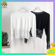iner baju lengan panjang inner baju lengan panjang Bill -To -half -in -Autumn jaket baju renda bawah