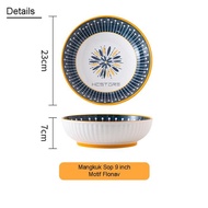COD HCSTORE JUMBO SOUP BOWL EUROPEAN MODEL SIZE 23CM Ceramic Kitchenware - 9 INCH FLOBNAV