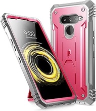 Poetic LG V50 ThinQ Rugged Case with Kickstand, Full-Body Dual-Layer Shockproof Protective Cover, Built-in-Screen Protector, Revolution Series, for LG V50 ThinQ 5G (2019), Pink