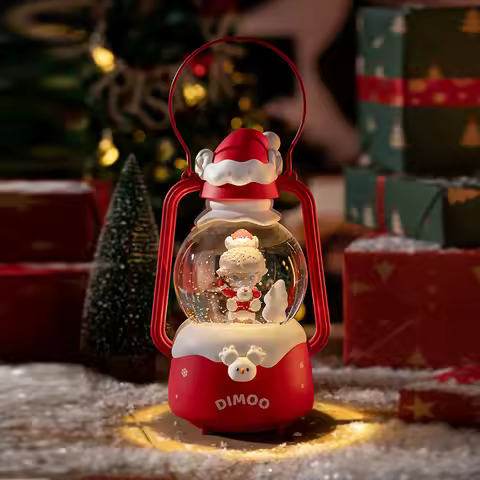 Genuine New Dimoo Christmas Ornament Toys Snowman'S Letter Crystal Ball Lamp Date Day Rotating Cryst
