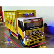 Kualitas No 1 Miniatur Truk Oleng Kayu Jumbo 70Cm Full Lampu Terpal