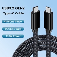 USB C to USB C Cable(100W/20Gbps/4K Videos)USB 3.2 Gen2 Type C Fast Charging 5A USB Type C to Type-C
