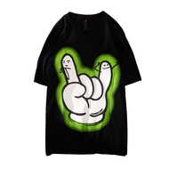 Black lelaki pendek drew funny tee baju printing harajuku cotton baggy for men perempuan t japanese saiz besar men trend lengan pendek t-shirt couple set tops short korean sejuk loose plus size round neck kemeja short sleeve clothes big oversize shirt