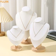 YUJINMY Jewelry Storage Rack, Show Suede Necklace Display Rack,   Wooden Display Model Necklace