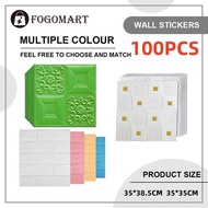 50Pcs 3D Foam Wall Stickers with Realistic Brick Pattern