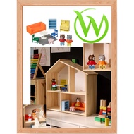 Miniature furnitur ikonik swedia HUSET Dollhouse furniture and figures, living room/kitchen various 