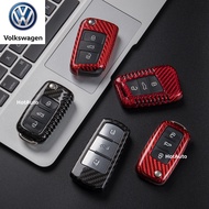 VW Original Carbon Fiber Key Cover Case Volkswagen Golf 5 6 7 8 R-Line Tiguan Arteon Scirocco Passat