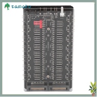 TAMAKO ARGB PWM Fan Hub, 4Pin PWM 3Pin ARGB 2 in 1 Fan Hub, Portable with  SATAs Interface  Fan Hub 