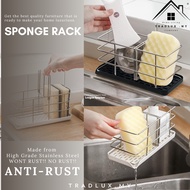 Sponge Holder Kitchen Sink Rack304 Stainless Steel Kitchen Sink Organizer Sink Tray Drainer Rack Hanging Adjustable