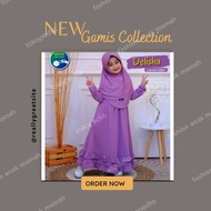 gamis anak perempuan model delisha terbaru 2022 baju muslim 2-8 thn