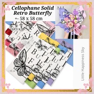 Paper wrapping cellophane solid retro butterfly butterfly new non transparent bouquet bouquet flower