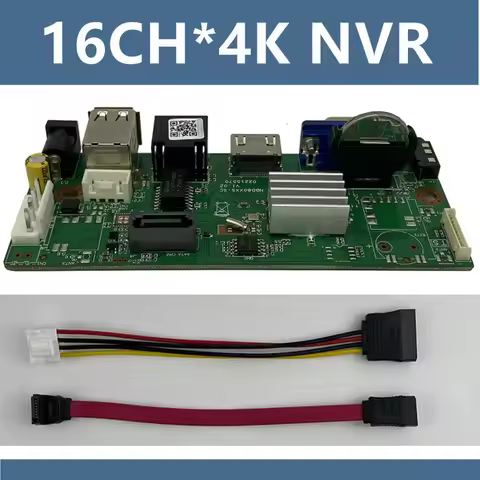16CH*4K H265 NVR Network Digital Video Recorder 1 SATA Cable Max 8TB Motion Detection P2P ONVIF CMS 