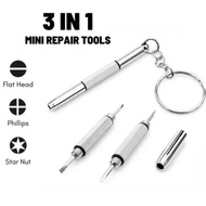 H&H [High Quality] Mini 3 in 1 Repair Kit Eyeglasses Screwdriver  Watch Repair Tool With Keychain 迷你
