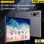 P60 Pro 4G/5G Smart Tablet 10.1inch Ultra-Clear Screen Memory 12GB+512GB Camera 32MP+64MP Android 14
