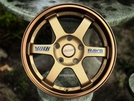 New Car Sport Rim Thailand RAYS TE37 Wheels 15x7J 5x114.3 ET38 Satin Bronze - READY STOCK