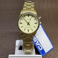 Casio LTP-V005G-9A Analog Gold Dial Stainless Steel Quartz Round Ladies Watch