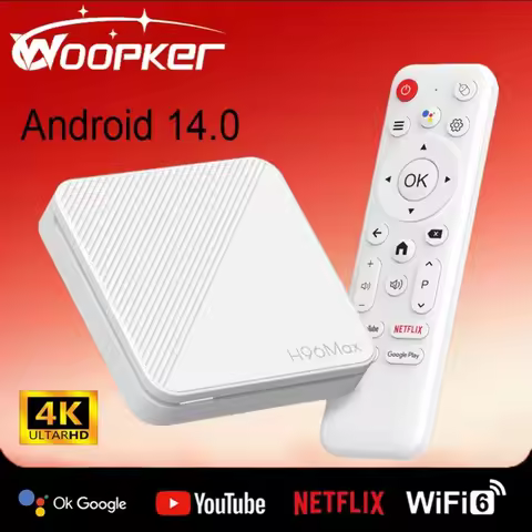 Woopker TV Box Android 14.0 H96 MAX H313 Quad Core ARM Cortex A53 Support BT Remote Control Wifi6 4K
