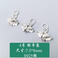 S925 Bạc Nguyên Chất Mặt Dây Chuyền Bạc Thái Đôi Chuông Lan Hua Thiết Kế DIY Bạc Viền Vòng Tay Vòng