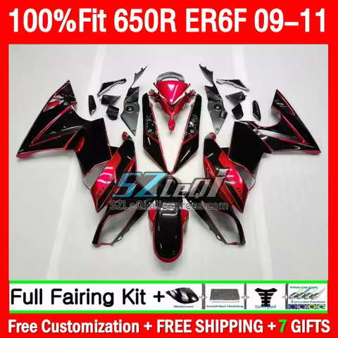 Injection Fairing For KAWASAKI NINJA 650R ER6F 111Q1.41 ER 6F 6 F 650 R ER-6F black red ER6 F 2009 2
