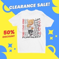 Punk Berry High Quality 100% Cotton Men & Women Bear Design Crew Neck Oversized Tee (Free Your Mind 