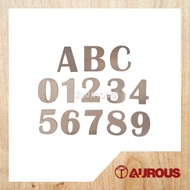 60MM 80MM STAINLESS STEEL SILVER NUMBER &amp; ALPHABET HOUSE NUMBER PLATE (ABC / 0-9)