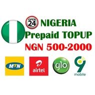 NIGERIA MOBILE PREPAID RELOAD TOPUP MTN, AIRTEL, GLO, 9MOBILE NGN500-NGN2000