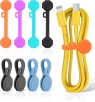 12 PCS Silicone Magnetic Cable Ties, Cable Clips Cord Organizer [1S] Management cable Cords, Reusabl