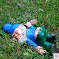 Garden Gnome Dwarf Sculpture Drunk Gnome Resin Sculpture Decorations