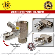 Coway Water Feed Adapter Water Filter Joint Fitting Valve Stopcock Coway Valve 1/2 inch to 1/4 Filte