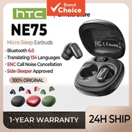 HTC NE75 AI Translator Earbud Noise Cancellation TWS Earphone Bluetooth 6.0 LED Display With Mic
