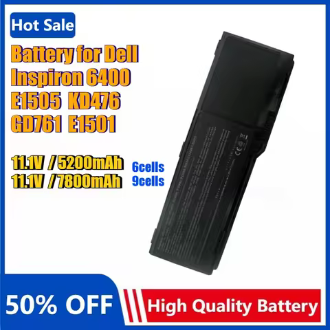 6/9Cells KD476 GD761 Laptop Battery for Dell Inspiron 6400 1501 E1505 E1501 for Latitude 131L for Vo