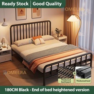 【Ready Stock】Double Bed Frame Queen Murah Besi Katil King Ikea Single Thicken Metal Bed 1.5M 單人床架 雙人 Black/ White