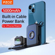 LP-6 ALI🌹PZOZ PowerBank Magnetic Mini Power Bank 5000mAh For Apple Watch Wireless Charger Portable Fast Charging For iPh