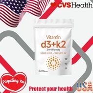 Vitamin D3 5,000 IU + K2 MK-7 100 mcg, 180 Softgels 2-in-1 Vitamins D & K Complex | Extra Strength, 