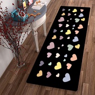 Love Heart Pattern Runner Rug Non Skid Washable Anti-skid Backing Rug Runner for Kitchen Home Decor
