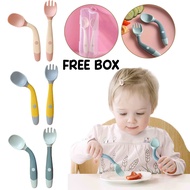 Spoon Fork Flexible Set Baby Training Kid Learning Spoon Children Sudu Soft Spoon and Fork