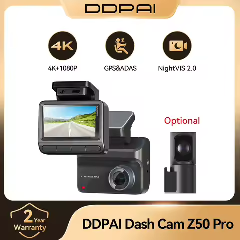 DDPAI Z50 Pro 4K Car Dash Cam Dual Channel DVR 3'' IPS Screen Built-in GPS WiFi ADAS Night Vision 24