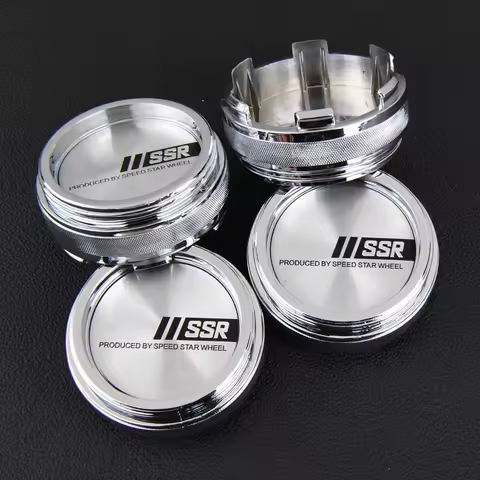 4PCS 61MM OD / 57.5MM ID Sport Rim Cap SSR Racing Sticker Centre Cap Rim Wheel Cover Cap Hubcaps