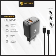 Charger LENYES LCH-356 Real 2. USB Port + TYPE C Fast Charger