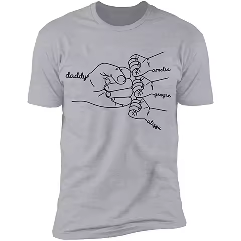 Hand Drawn Daddy Child Fist Bump Fathers Day Shirt Custom Dad Shirt Personalized Tshirt Grandpa Grap