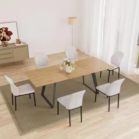 Dining Table Sets for 6 Dining Table Set Modern Dining Table and Chair Set 7-Piece Wooden