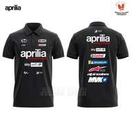 Polo shirt Tshirt Kaos Kerah Team Balap Aprilia Racing MotoGP