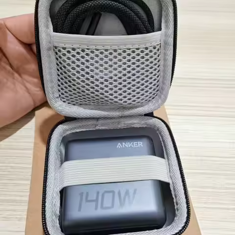 Portable Hard EVA Shell Case for Anker 140W Charger Dustproof Impact Resistant Organizer Bag - Effic