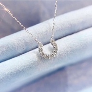 日本製 18k 10分 白k金/黃k金 經典馬蹄鑽石項鍊/頸鍊