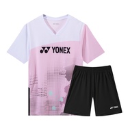 Yonex Pro ชุดการแสดง6656ชุดเล่นกีฬาแบดมินตันชายและหญิง | เสื้อแห้งเร็วและกางเกงขาสั้นพร้อมระบบระบายอ