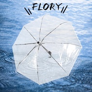 FLORY11 Transparent Umbrella, Transparent 3-fold Automatic Folding Umbrella, Durable Automatic Foldi