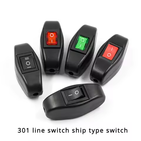 1/5/10Pcs/lot Online switch 301 black/red/green /without Light On-off On-Off-On Rocker Switch 6A pus