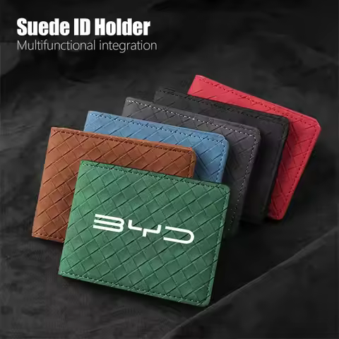 Suede Car Driving Documents Cover Auto Emblem Card Bag For BYD Tang F3 E6 Atto3 Yuan Plus Song Max F