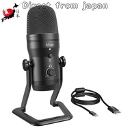 FIFINE USB Microphone Condenser Microphone Stereo Recording Microphone with mute button and 3.5mm earphone jack for audio monitoring Polarity adjustable Computer Recording Game Live Streaming Skype Discord Zoom PC Windows Mac compatible PS4 compatible Voc