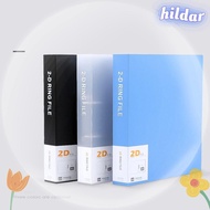 HILDAR Binder File Folder, 2 Holes Plastic Transparent Folder, D-shaped Office Document Lever Arch F